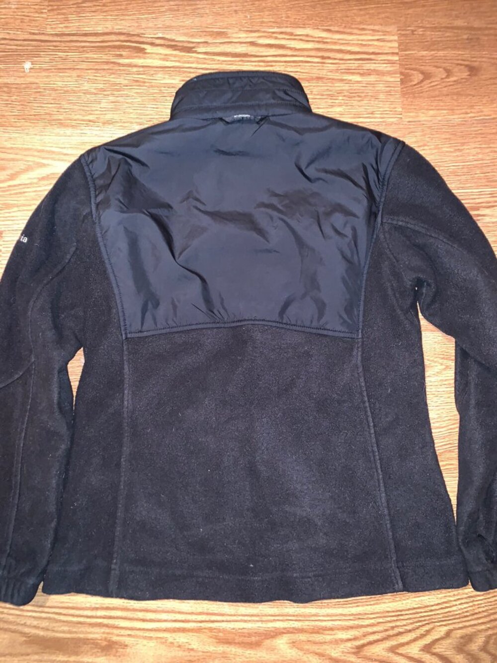 Columbia Fleece Nylon Windbreaker Jacket Men’s Large Black Full Zip - Picture 9 of 9